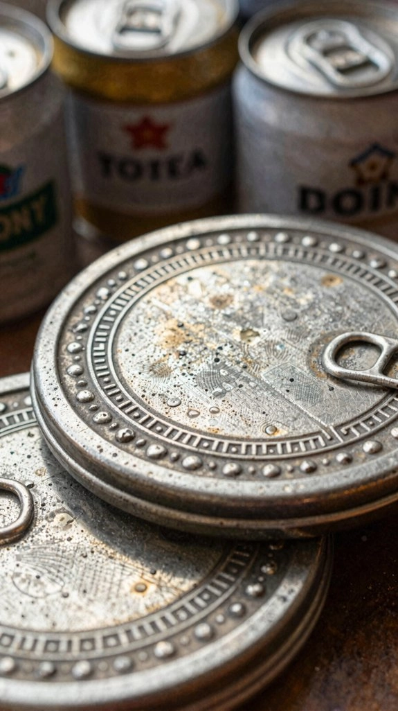 rustic tin can coasters