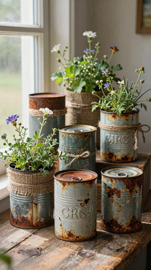 rustic tin can farmhouse decor