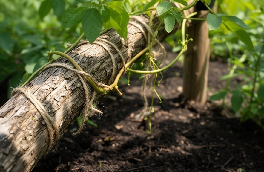 set supports at planting