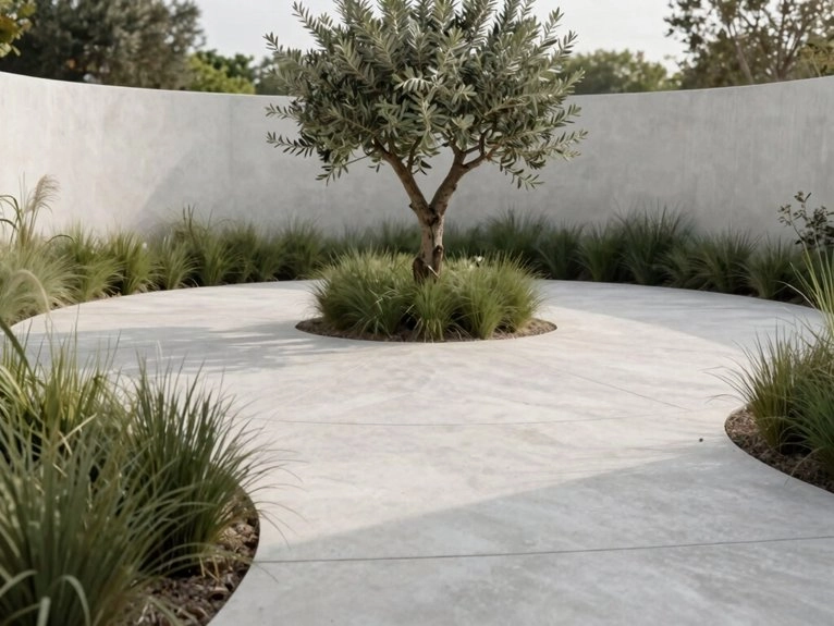 sleek minimalist circular driveway design