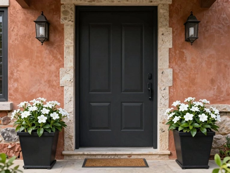 slim symmetrical porch planters