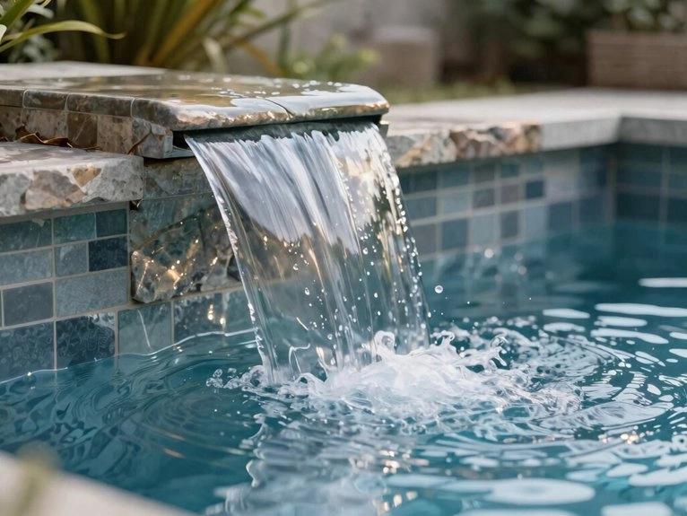 smooth curtain style waterfall feature