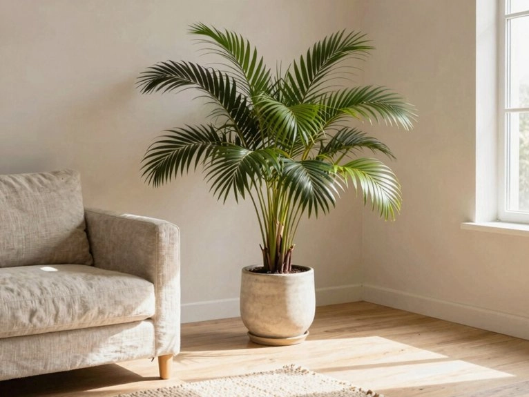 soft tropical corner palm