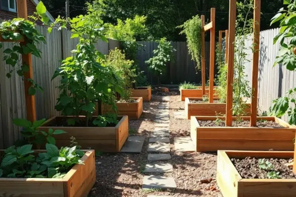 space saving raised trellis beds