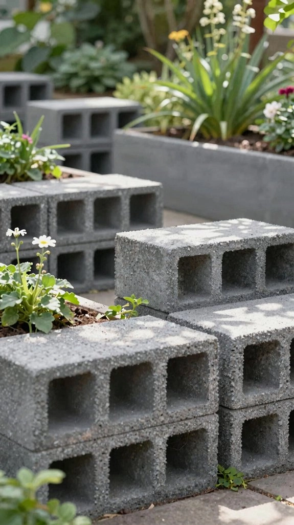 stack cinder blocks for risers