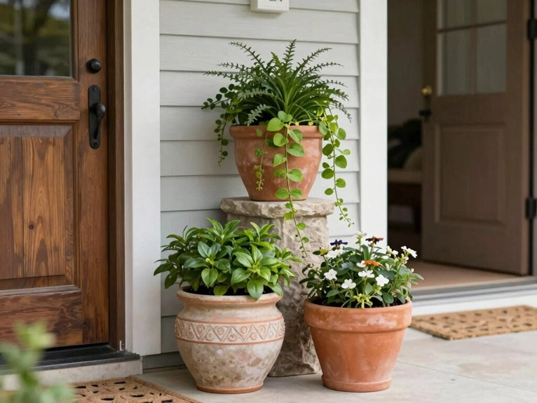 stacked planter with thrillers
