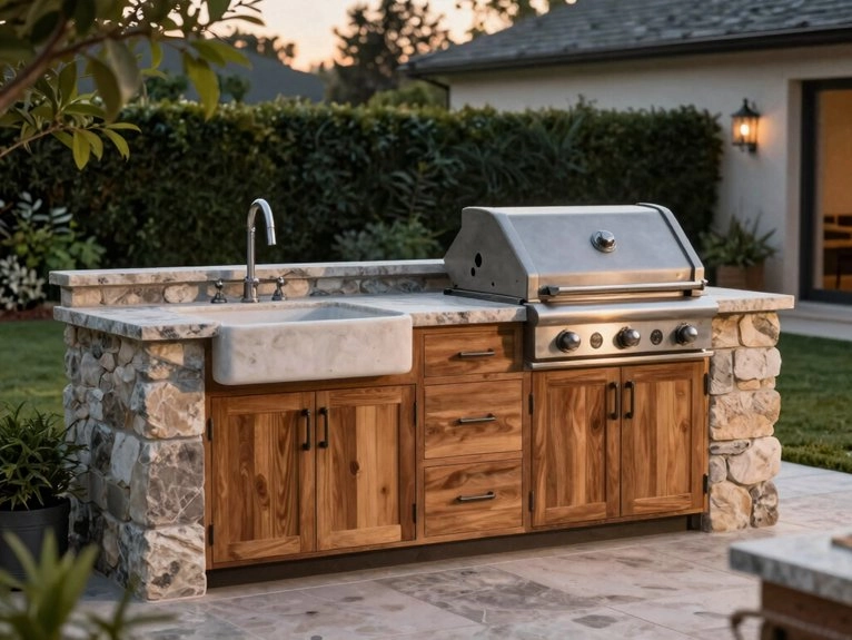 stainless sink with fridge