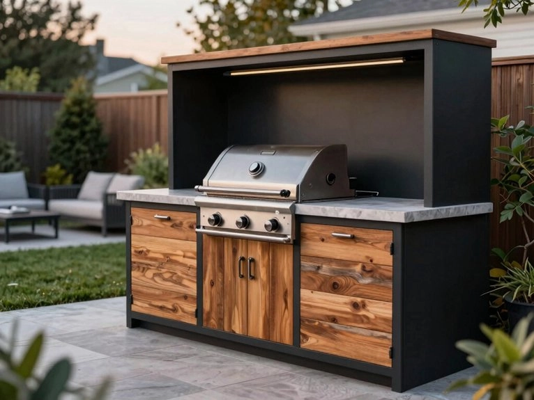 stainless steel with cedar