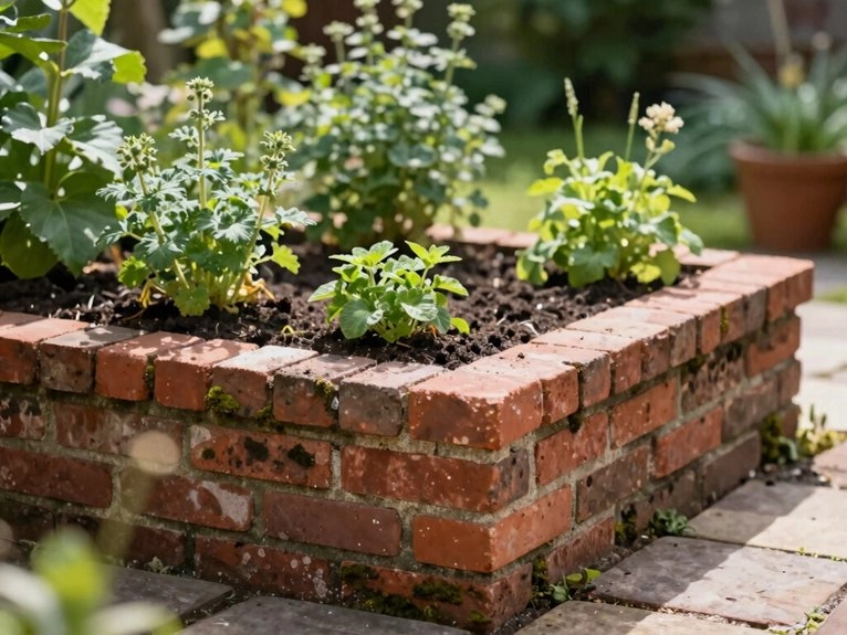 stepped tiered brick beds