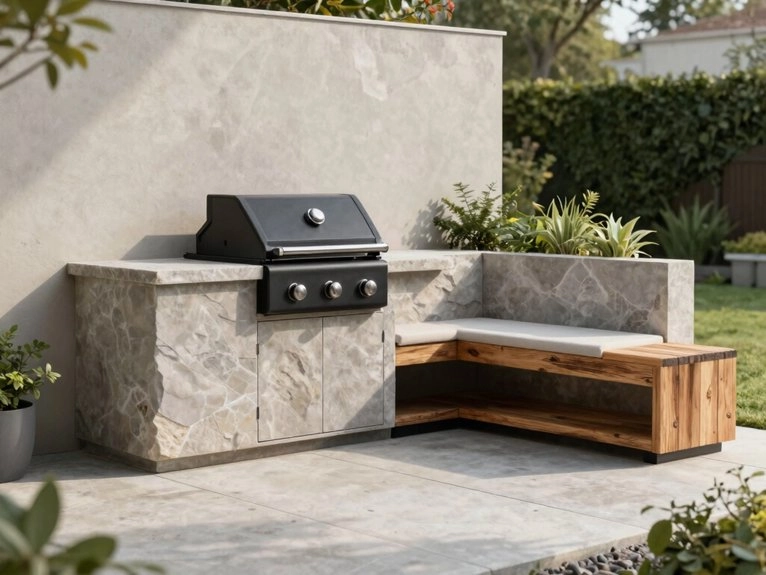 straight l shaped minimalist grillsetup