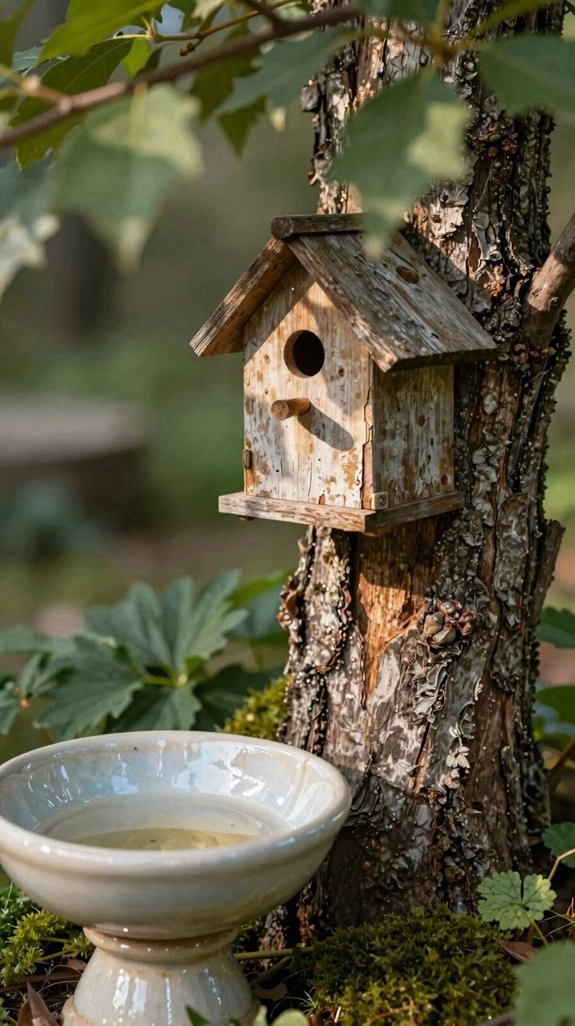 stump bird bath oasis