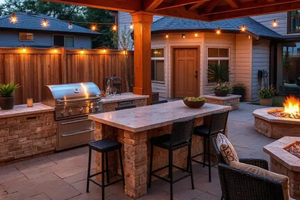 stylish backyard outdoor grilling
