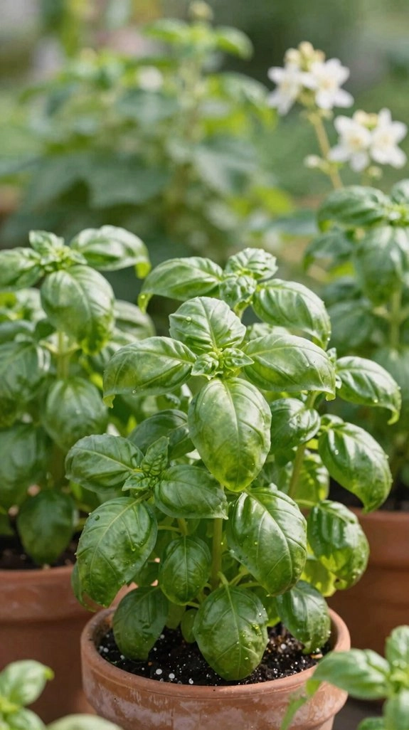 sunlit basil deters insects