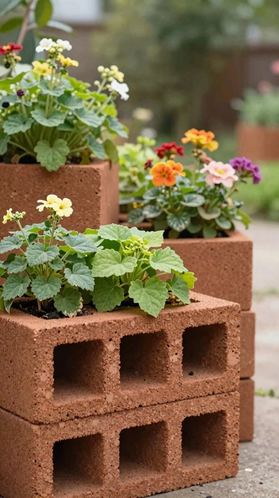 terraced 4x8 cinder block zones