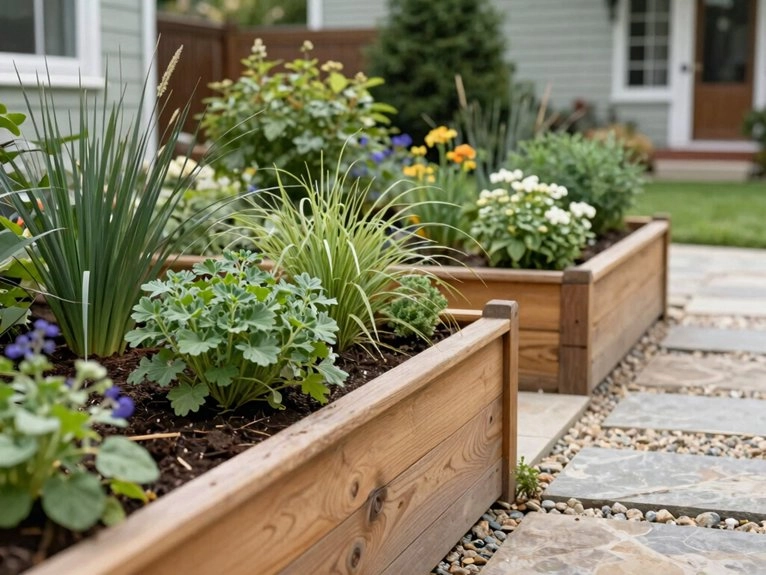 tidy raised beds with drainage