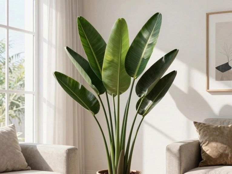 tropical oversized paddle leaf plant