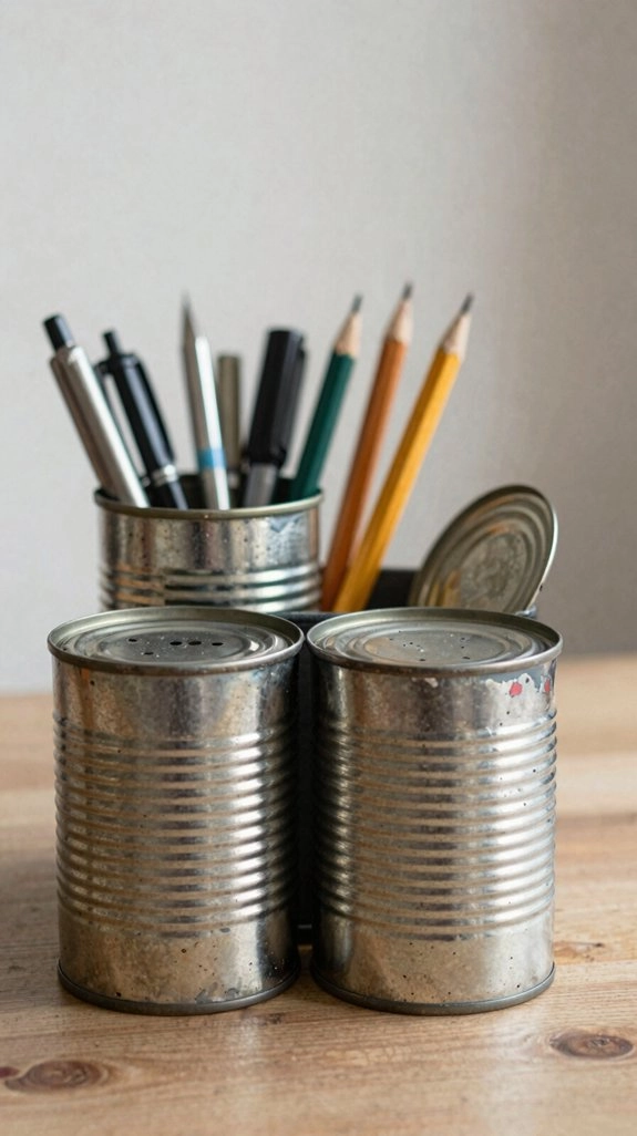 tuna can desk organizers