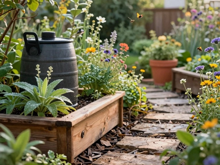 upcycled rainwater and wildlife features
