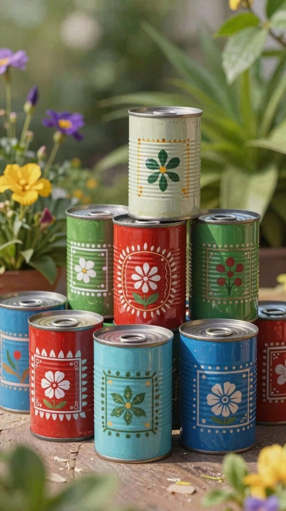 upcycled tin can garden planters