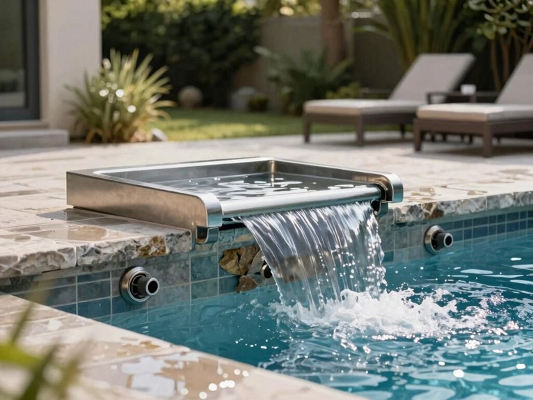 varied decorative pool features
