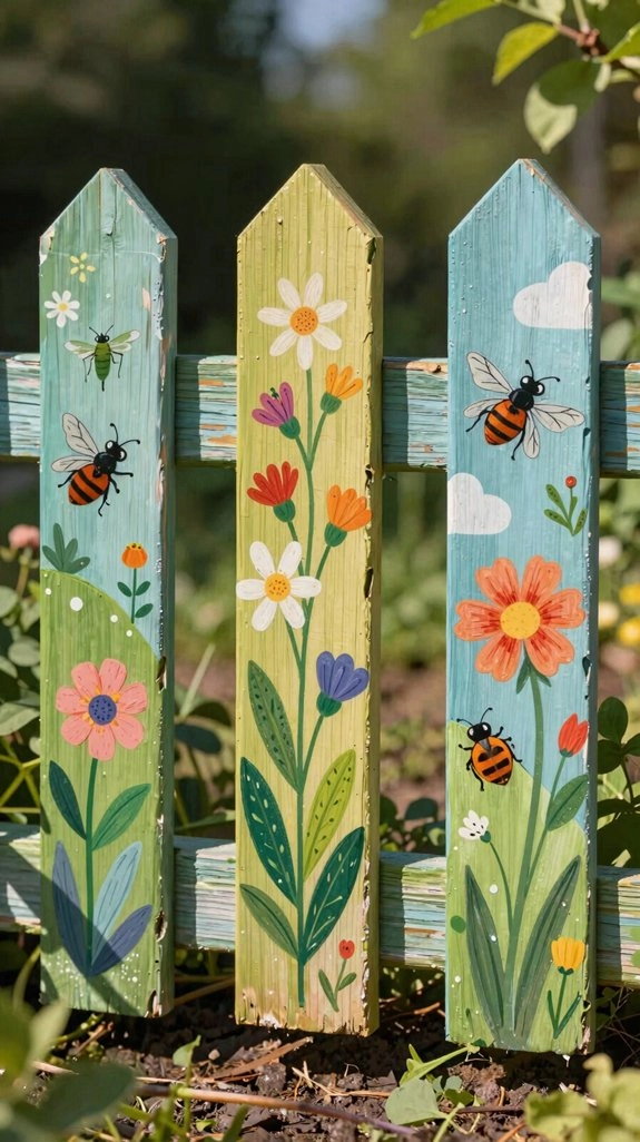 vintage seed packets on fences
