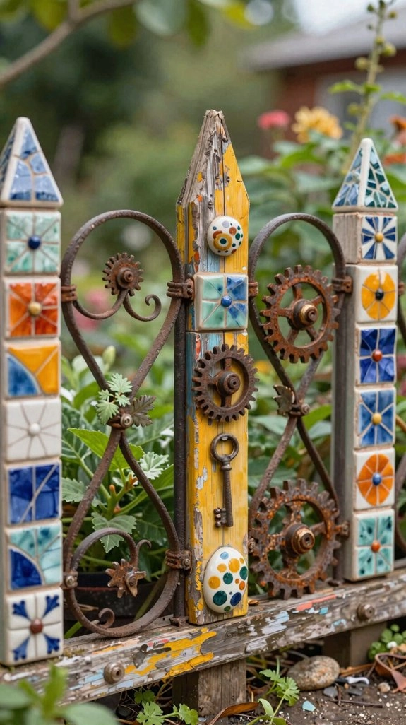 weather safe upcycled fence art