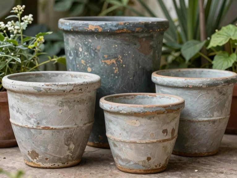 weathered layered sponge distressed clay