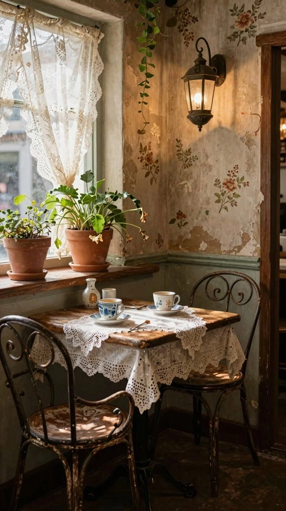weathered metal bistro nook