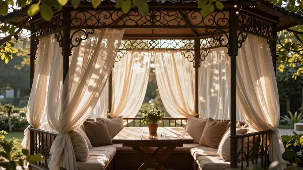 weatherproof gazebo dining setup