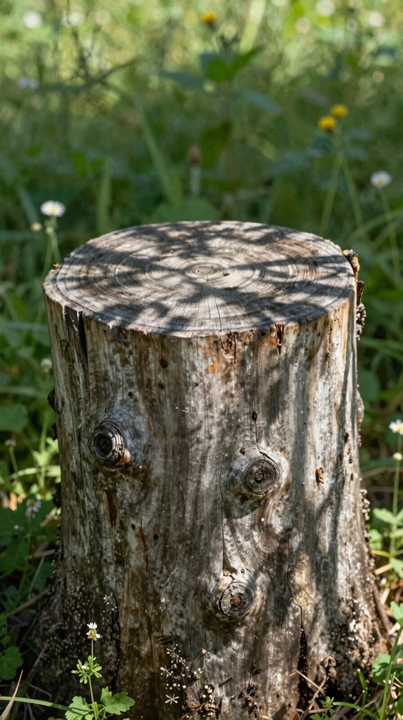 weatherproof rustic stump table