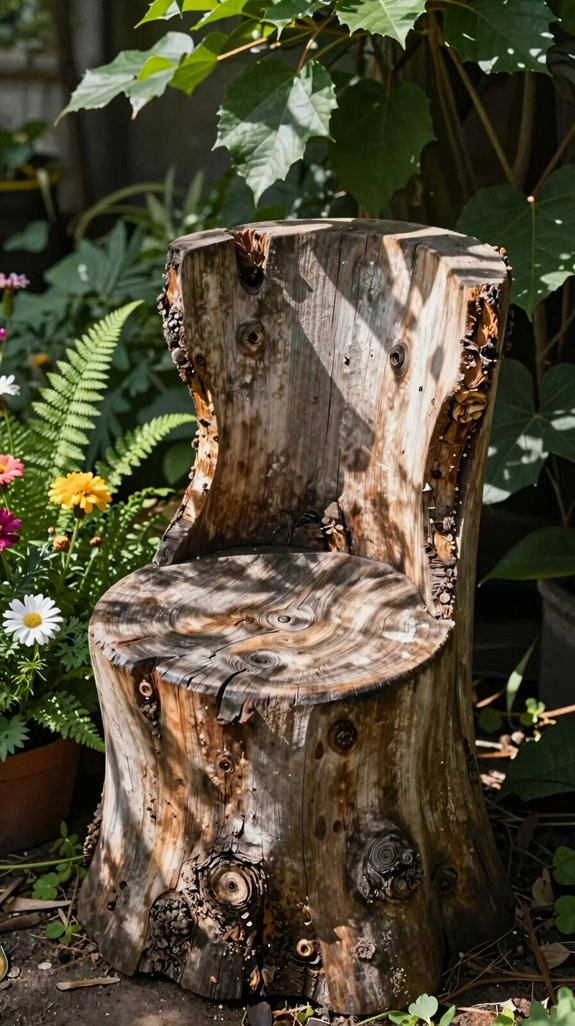 weatherproof stump chair diy