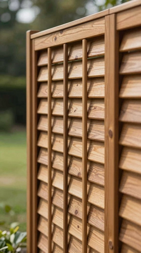 angled slat privacy with airflow