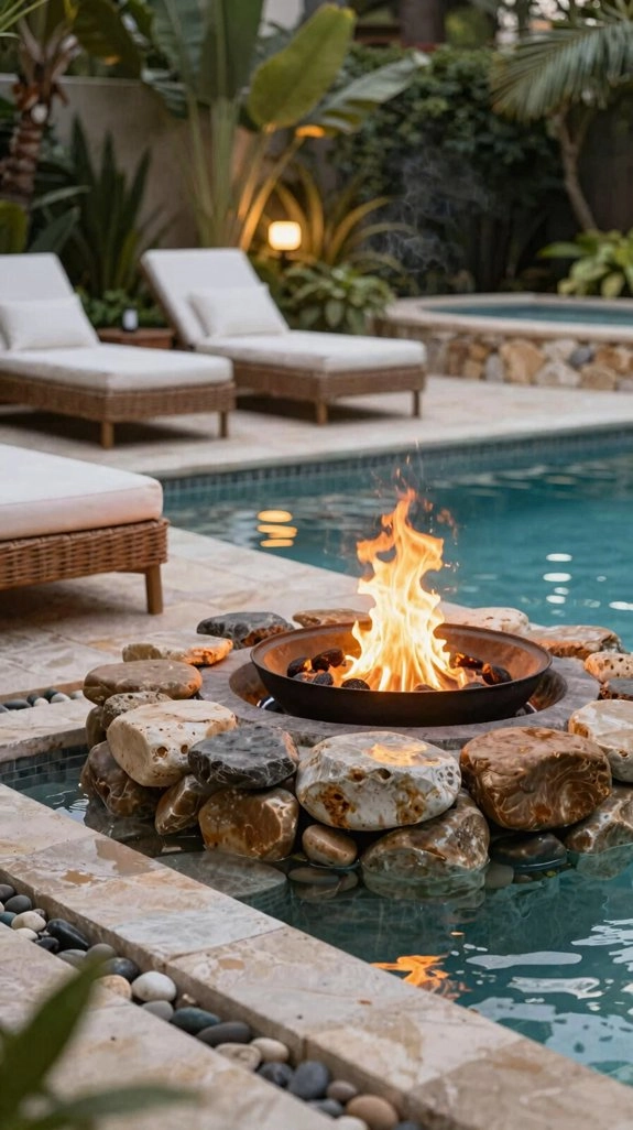 backyard fire bowl glow