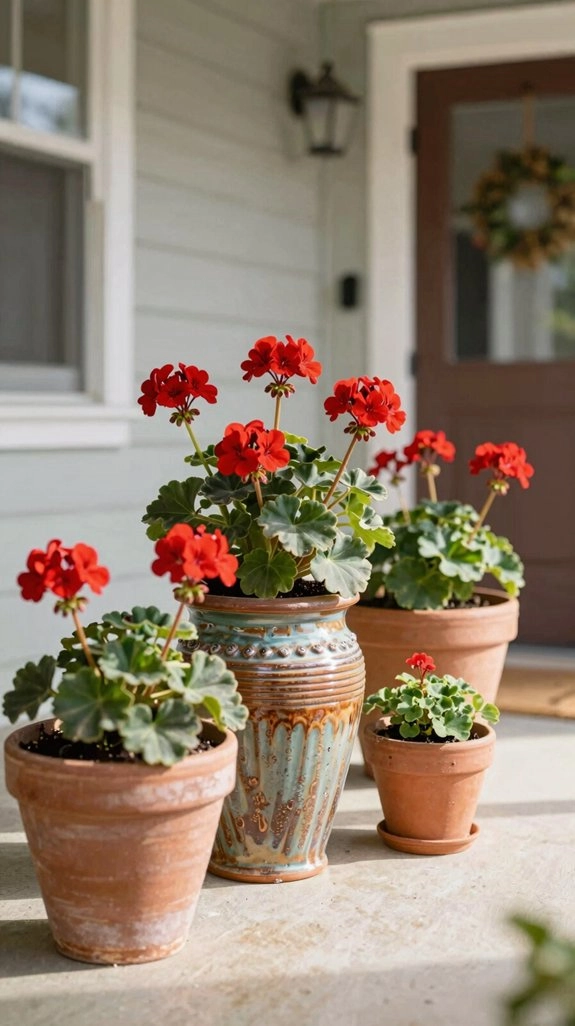 choose pots for red blooms