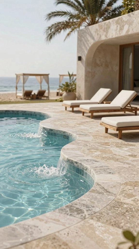 compact cocktail pool with loungers