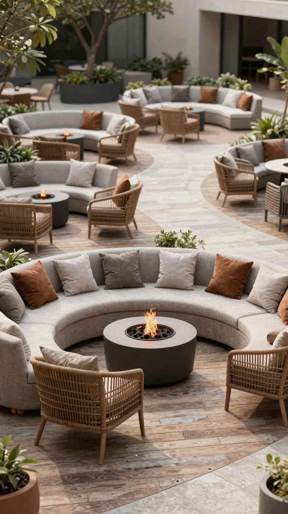 cozy angled seating conversation hub