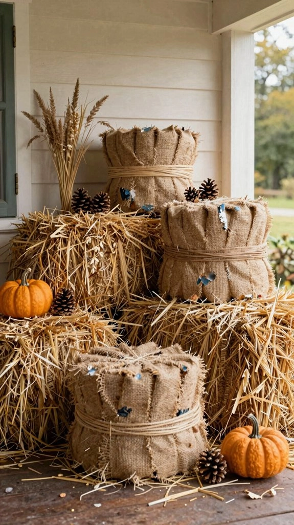 cozy porch fall theme styling