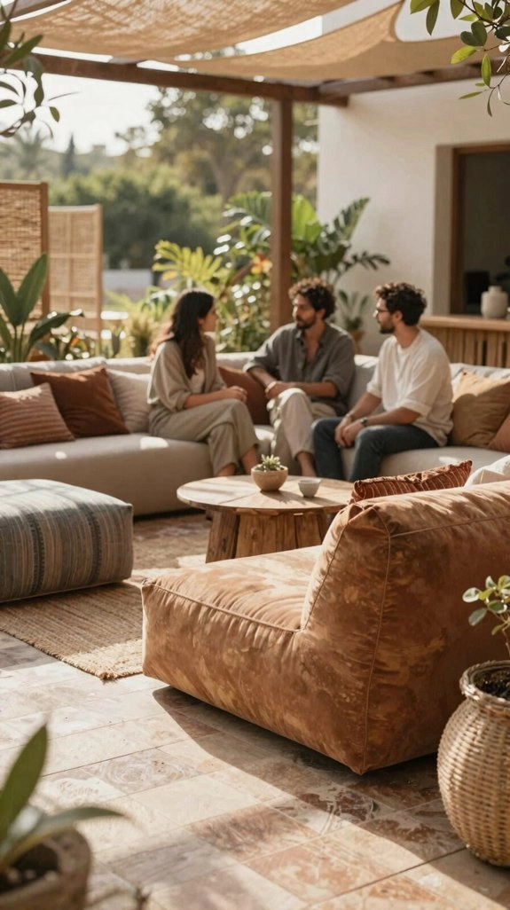 cozy shaded patio seating