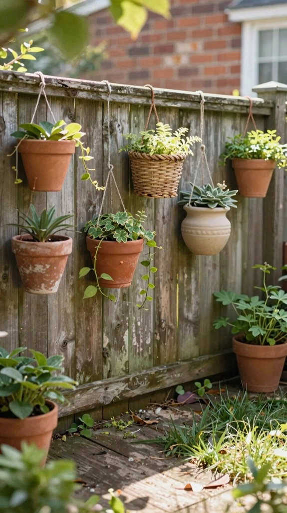 drainage pots on sturdy hooks