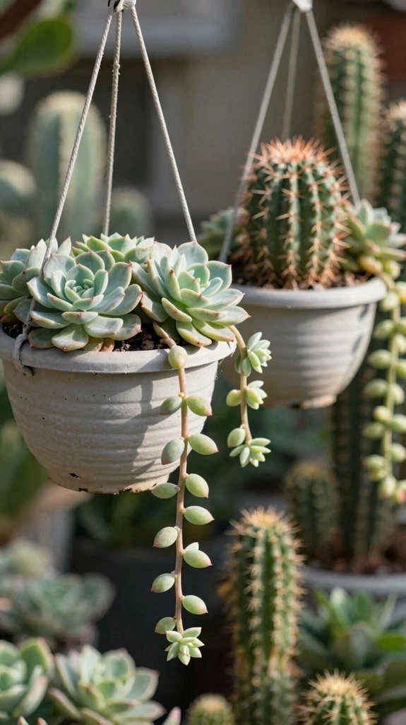 hanging baskets drained succulent mix