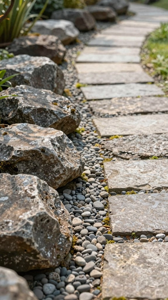 irregular stones in gravel