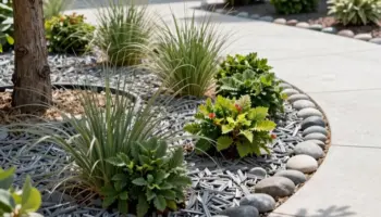 low maintenance year round frontyard landscaping