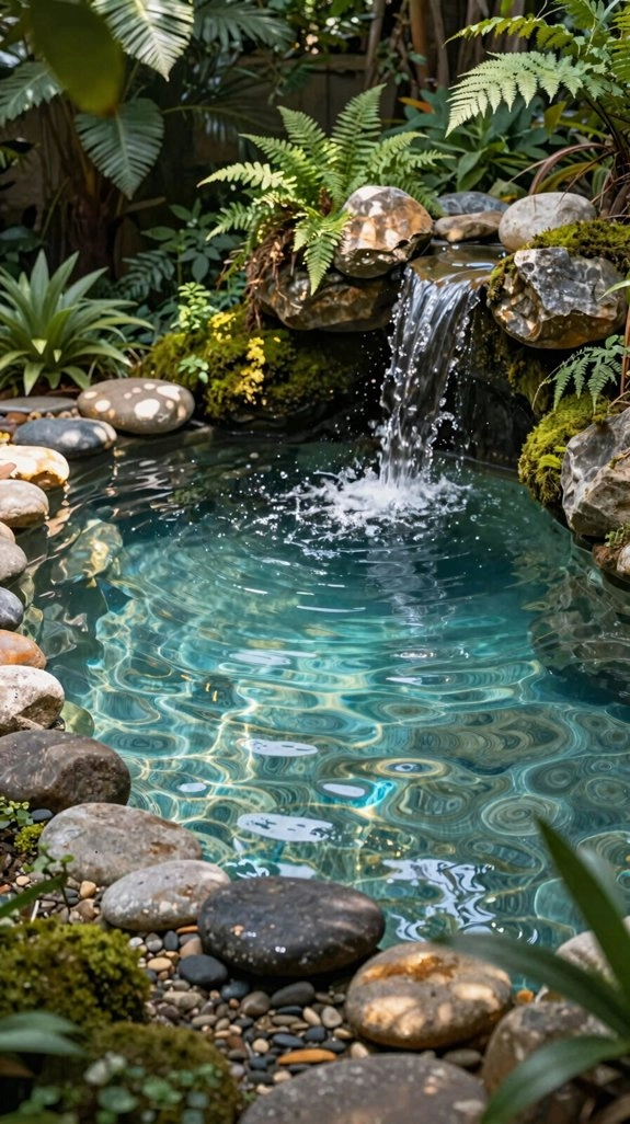 natural pool waterfall placement
