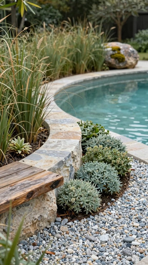 natural stone pool edging