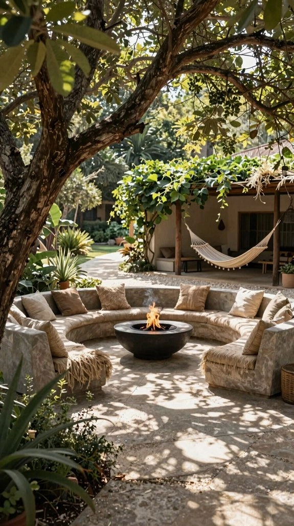 patio shade with trees