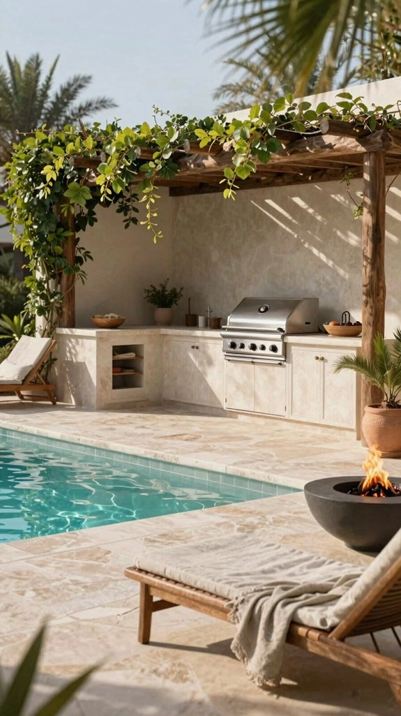 poolside outdoor kitchen bliss