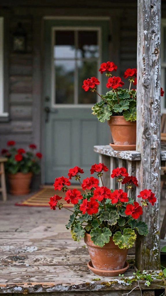 red geraniums for instant color