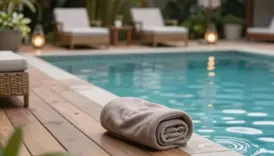 resort style pool area decor