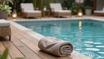resort style pool area decor