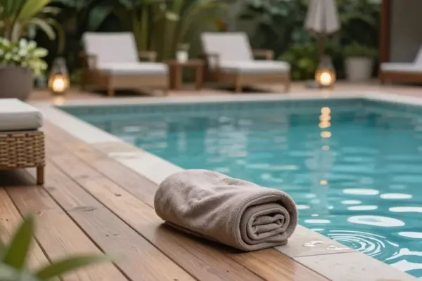 resort style pool area decor